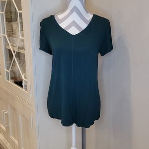 Hunter Green Basic V-Neck Tee